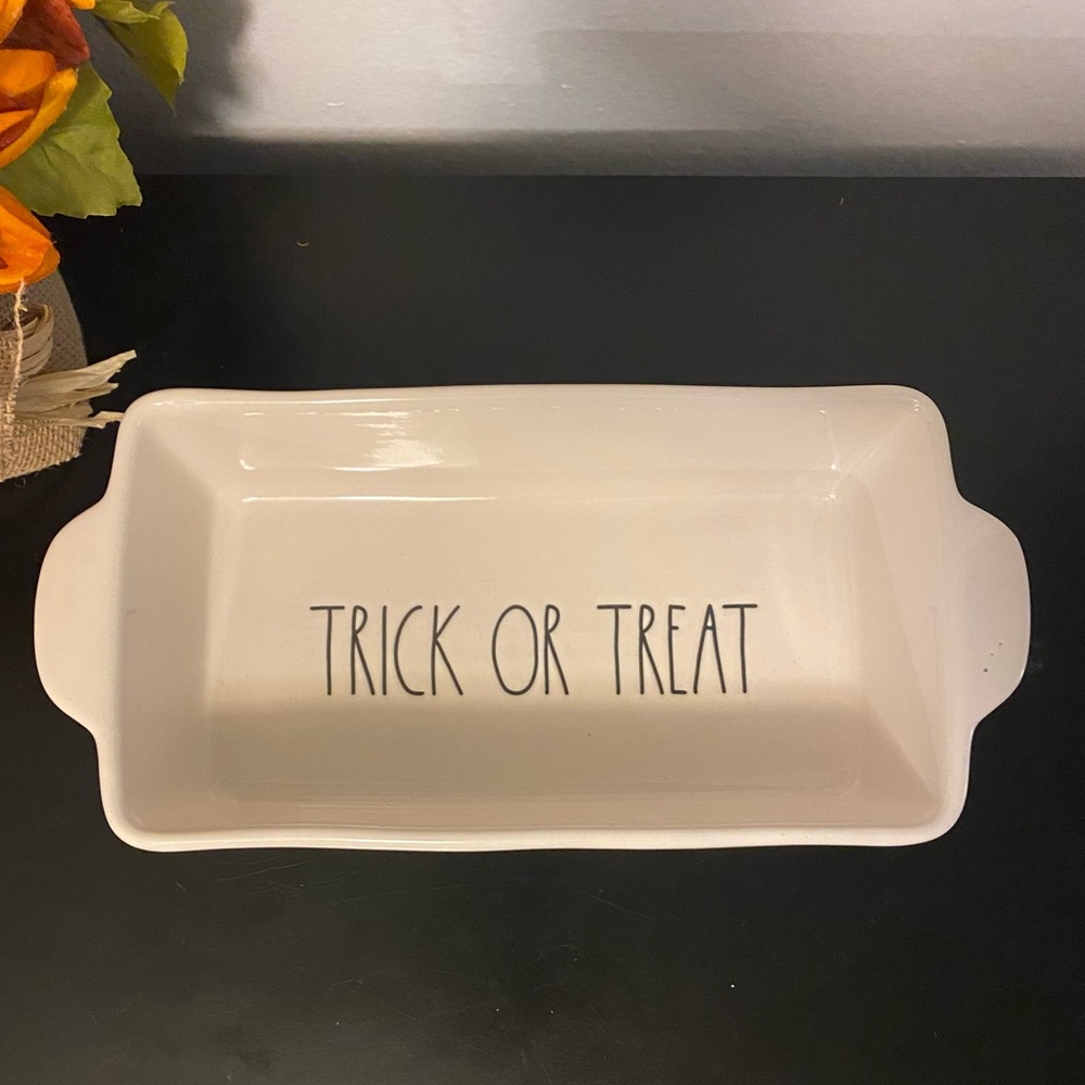 Rae Dunn Trick or Treat Loaf Ceramic Dish New